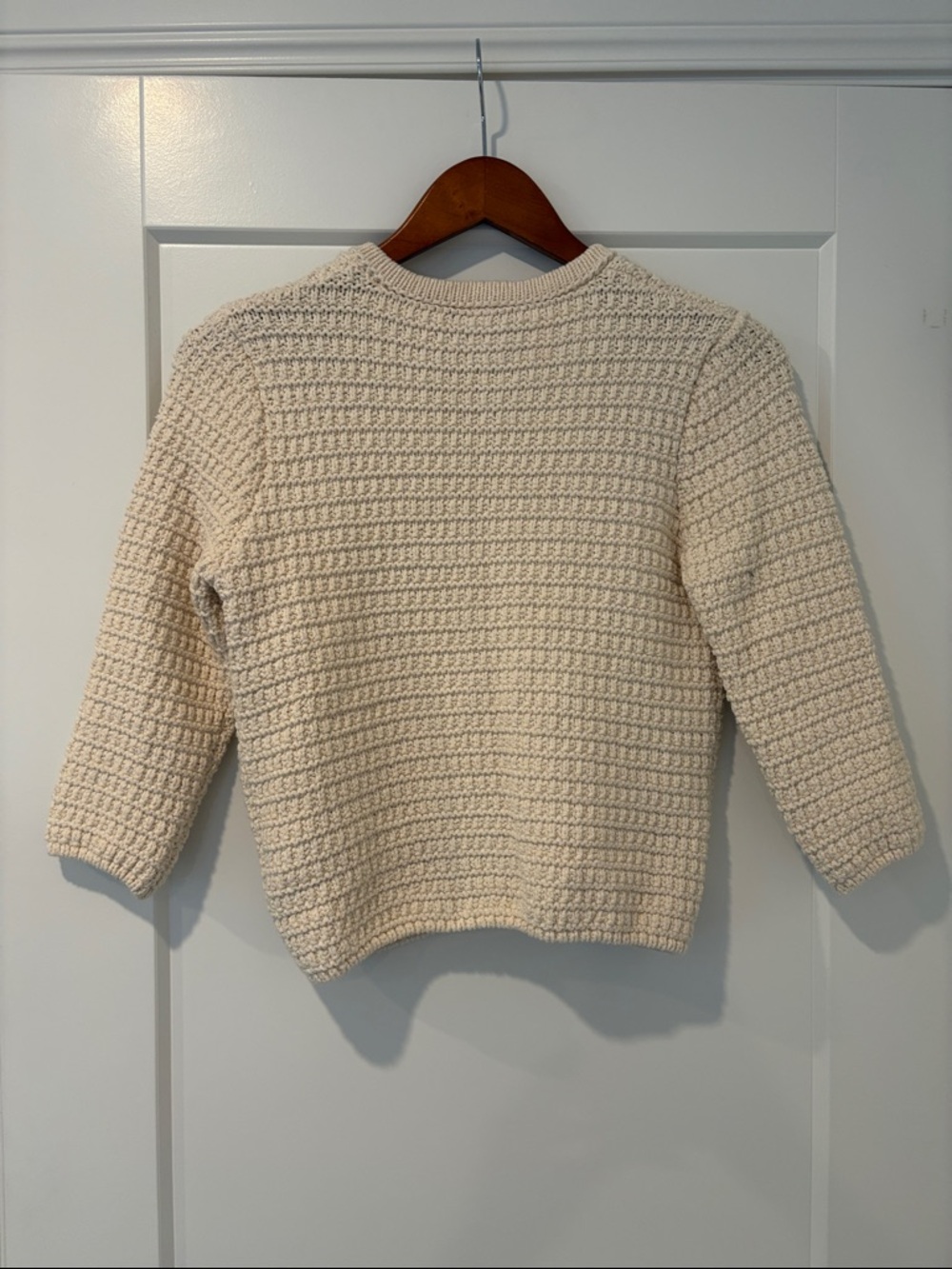 ZARA Cream Waffle-Knit Button Cardigan - Picture 3 of 4